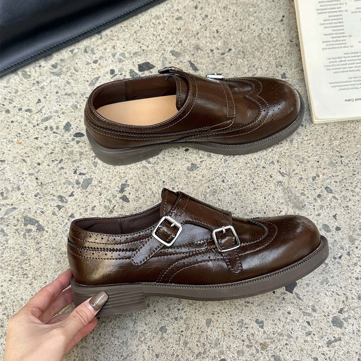 Damen Slipper Stilvolle Schnallen Schuhe Warm Bequem