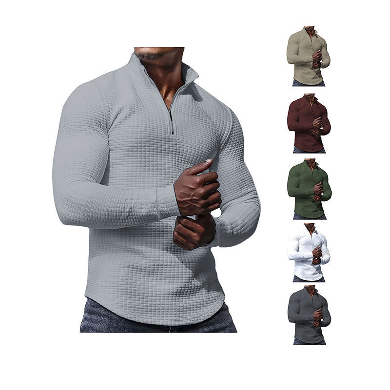 Herren Laufoberteil Stehkragen Funktionsshirt Sportlich - BerlinGlamour
