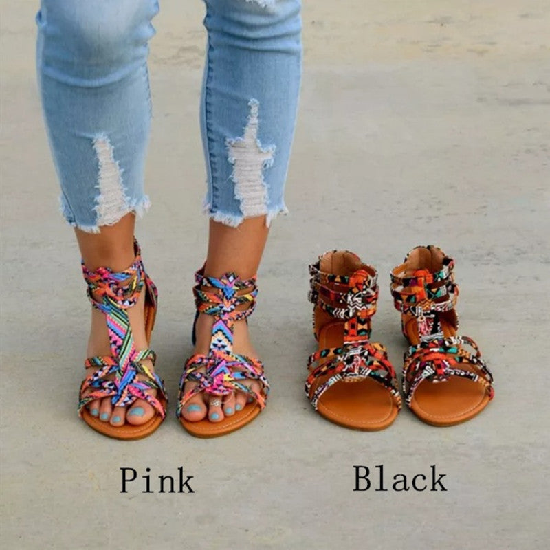 Damen Sandalen Geflochtene Schuhe Urban Style
