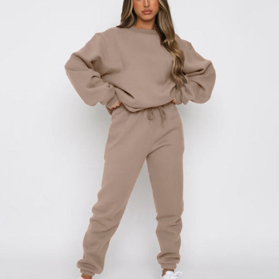 Damen Jogginganzug Baumwoll Sweatset Locker Fit