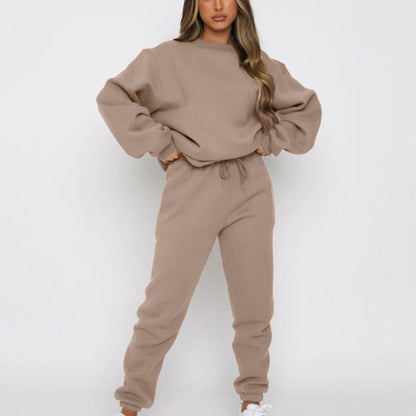 Damen Jogginganzug Baumwoll Sweatset Locker Fit