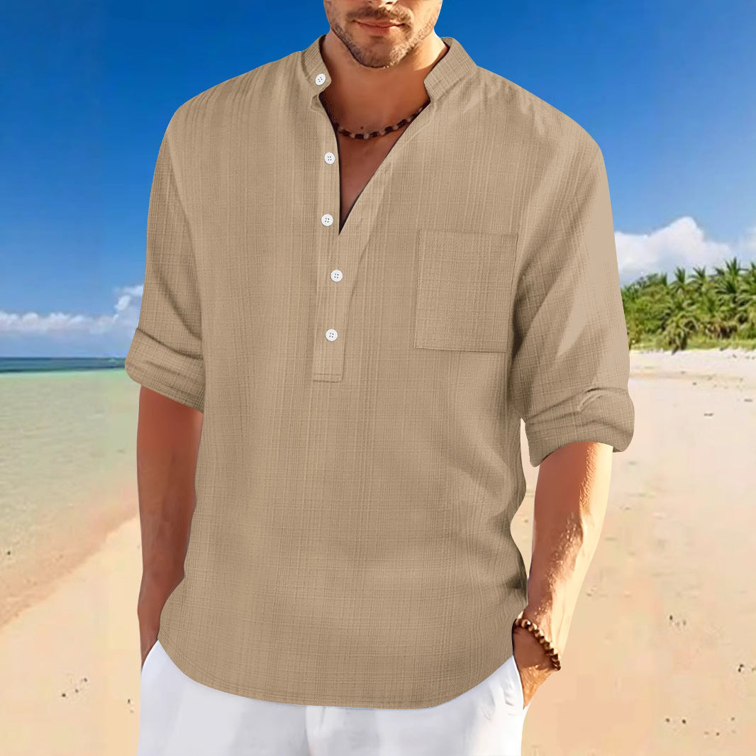 Herren Leinenhemd Modern Sommer
