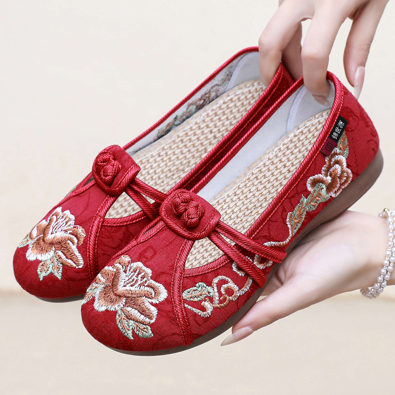 Damen Ballerinas Blumenstickerei Elastisch Komfort - BerlinGlamour
