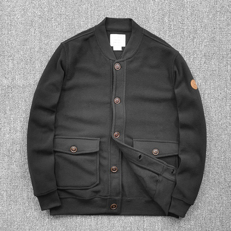 Damen Sweatjacke Lässig Mit Knöpfen und Taschen