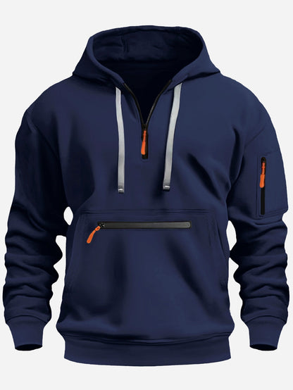 Herren Kapuzenpullover Modern mit Reißverschluss Taschen