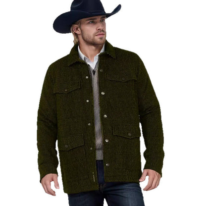 Herren Flanelljacke Modern mit Doppelbrusttaschen