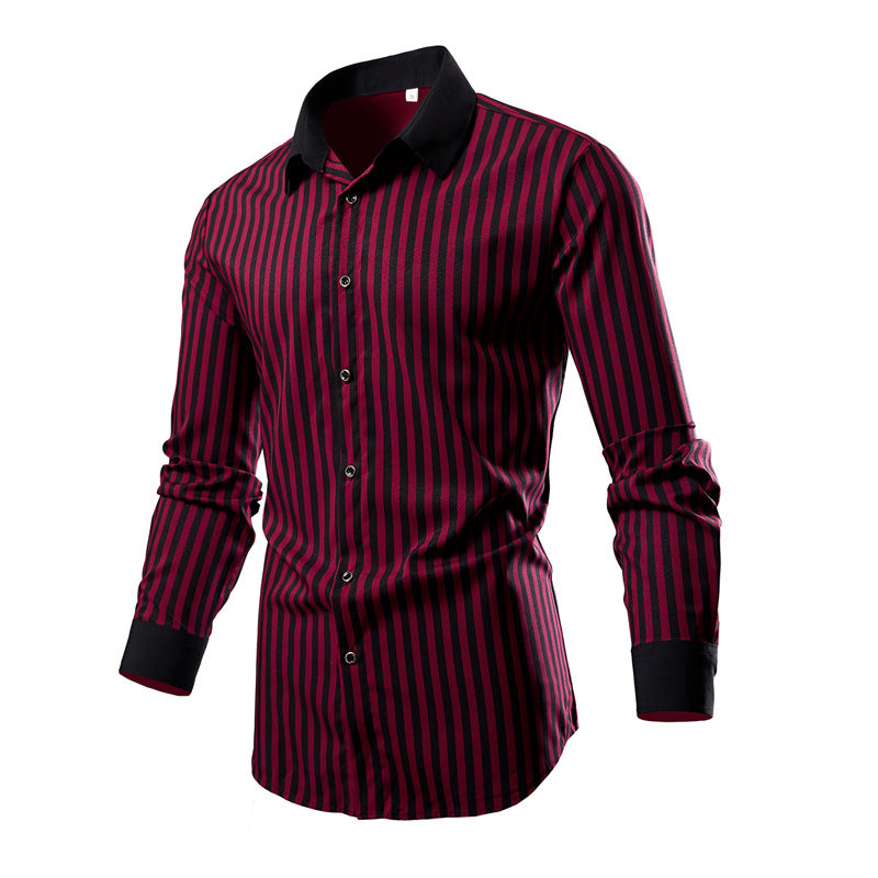 Herren Langarmhemd Streifenmuster Modern Berlin Style