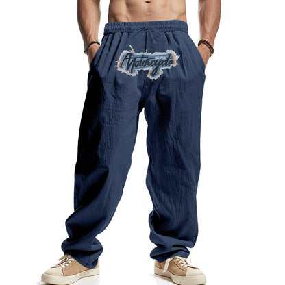 Herren Freizeithose Motorrad Style Jeanshose Lässig