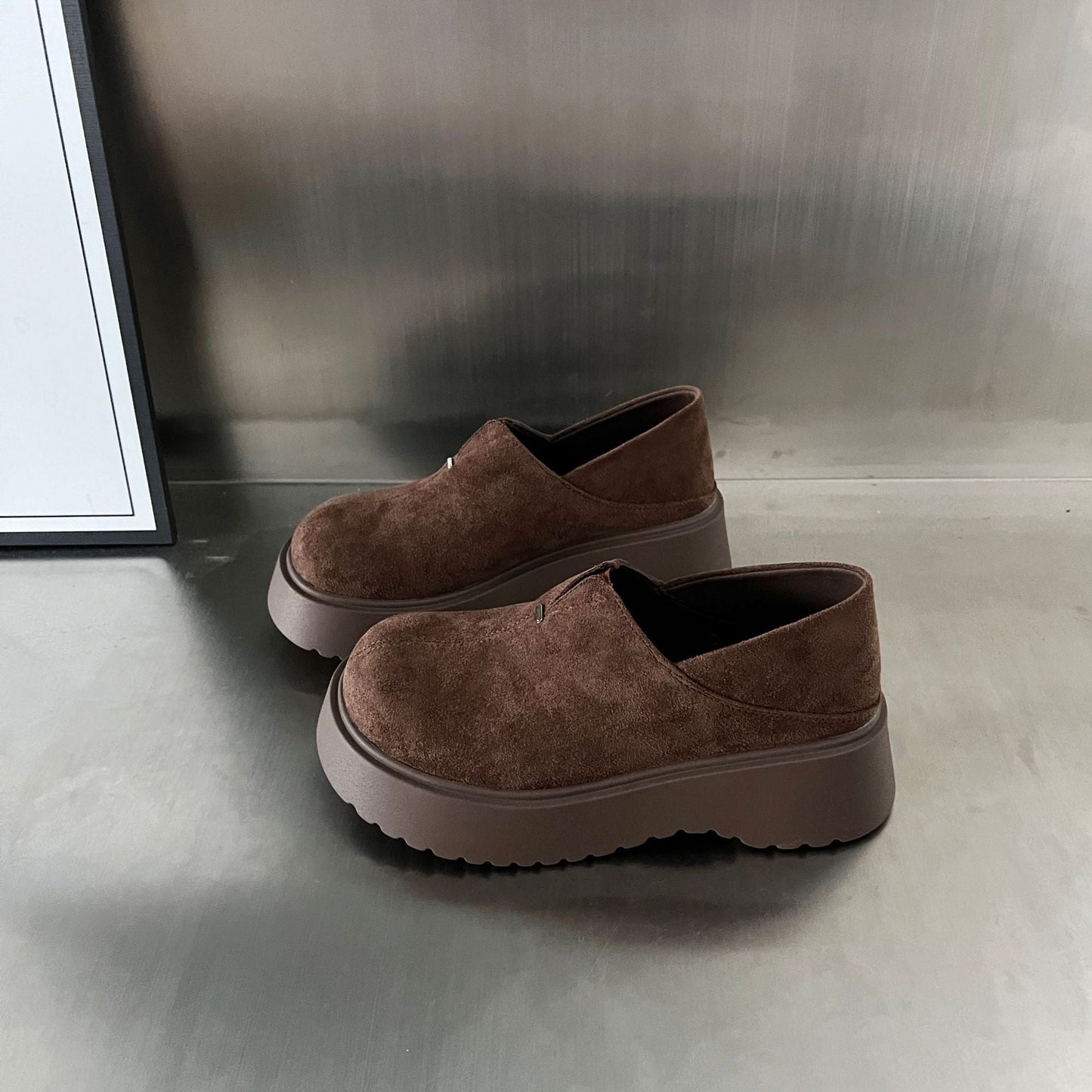 Damen Sneaker Bequem Plateau Wildleder Elegante Schuhe