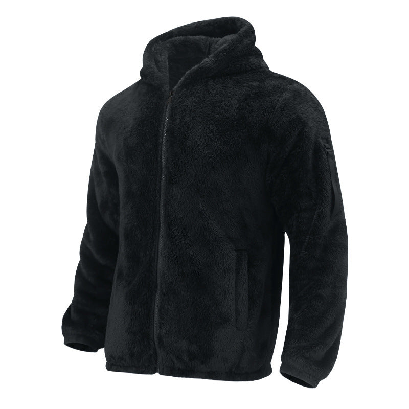 Herren Fleecejacke Weich Kapuze Warm