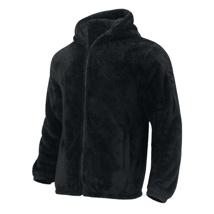 Herren Fleecejacke Weich Kapuze Warm