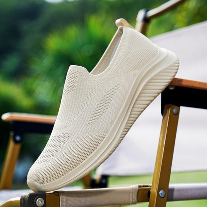 Damen Sneaker Sportliche Slip-On Schuhe Atmungsaktiv