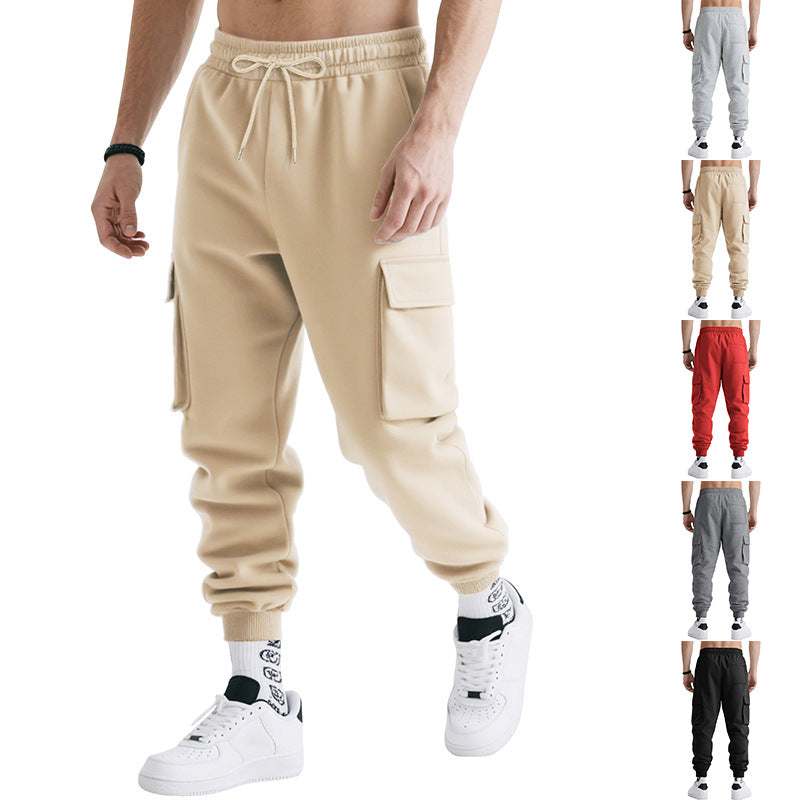Herren Jogginghose Cargo-Style mit Reißverschlusstaschen Elastisch - BerlinGlamour