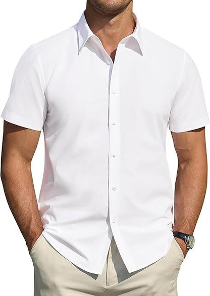 Herren Kurzarmhemd Modern Slim Fit Elegantes Design