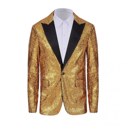 Herren Blazer Glitzer Smoking Jacke Elegant