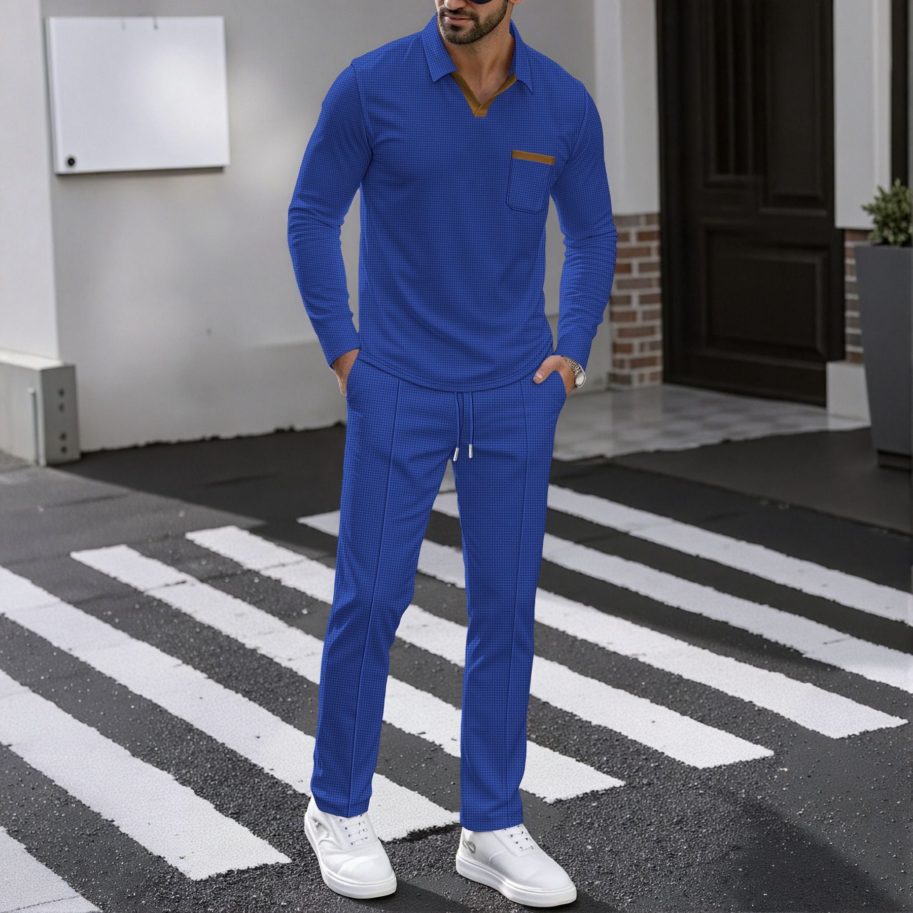 Herren Kombi Set Poloshirt Jogginghose Sportlich Modern - BerlinGlamour