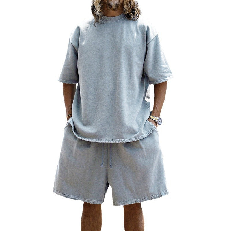 Herren Sommer Set Kurzarm Bequem Baumwolle