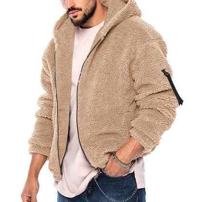Herren Fleecejacke Weich Kapuze Warm