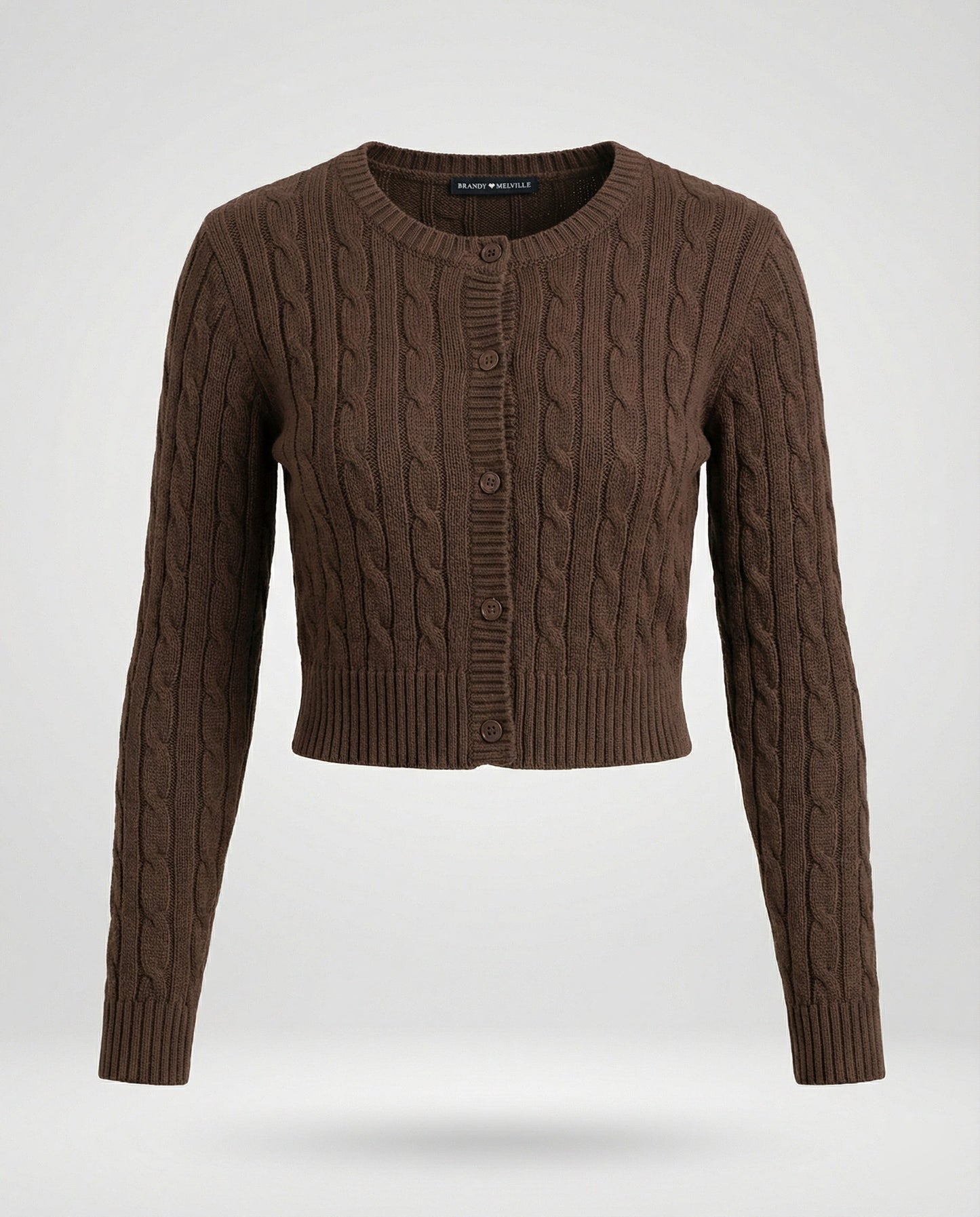 Damen Cardigan Zopfmuster Kurz Figurbetonter Rundhals