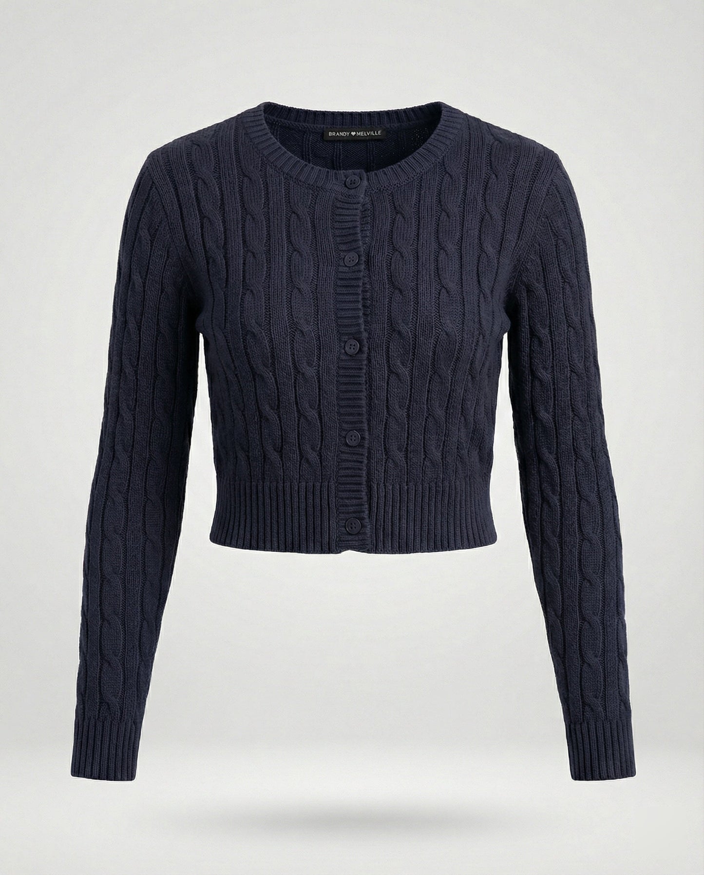 Damen Cardigan Zopfmuster Kurz Figurbetonter Rundhals