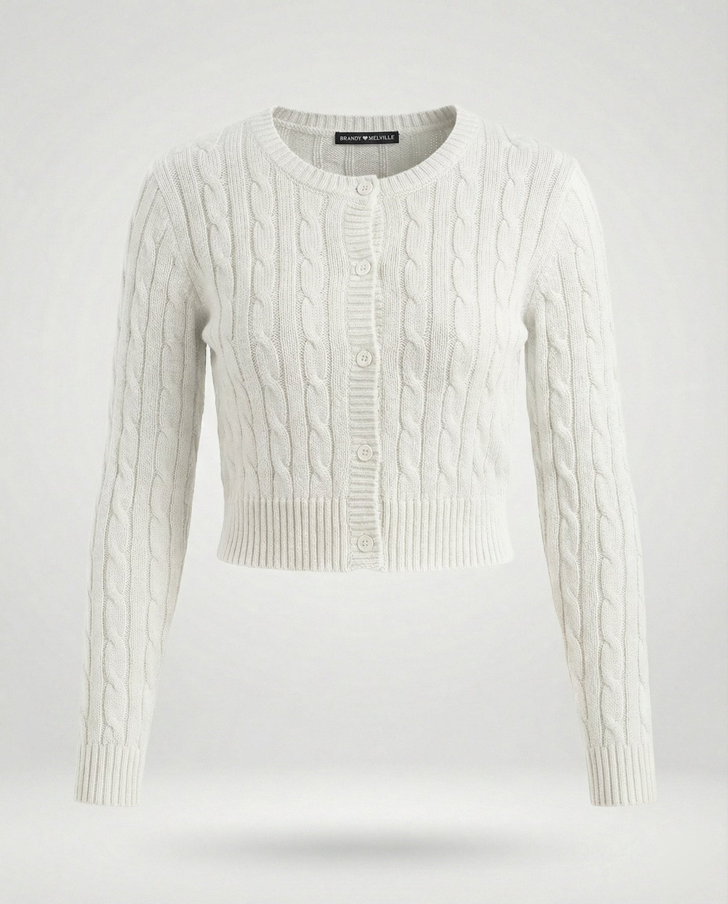 Damen Cardigan Zopfmuster Kurz Figurbetonter Rundhals