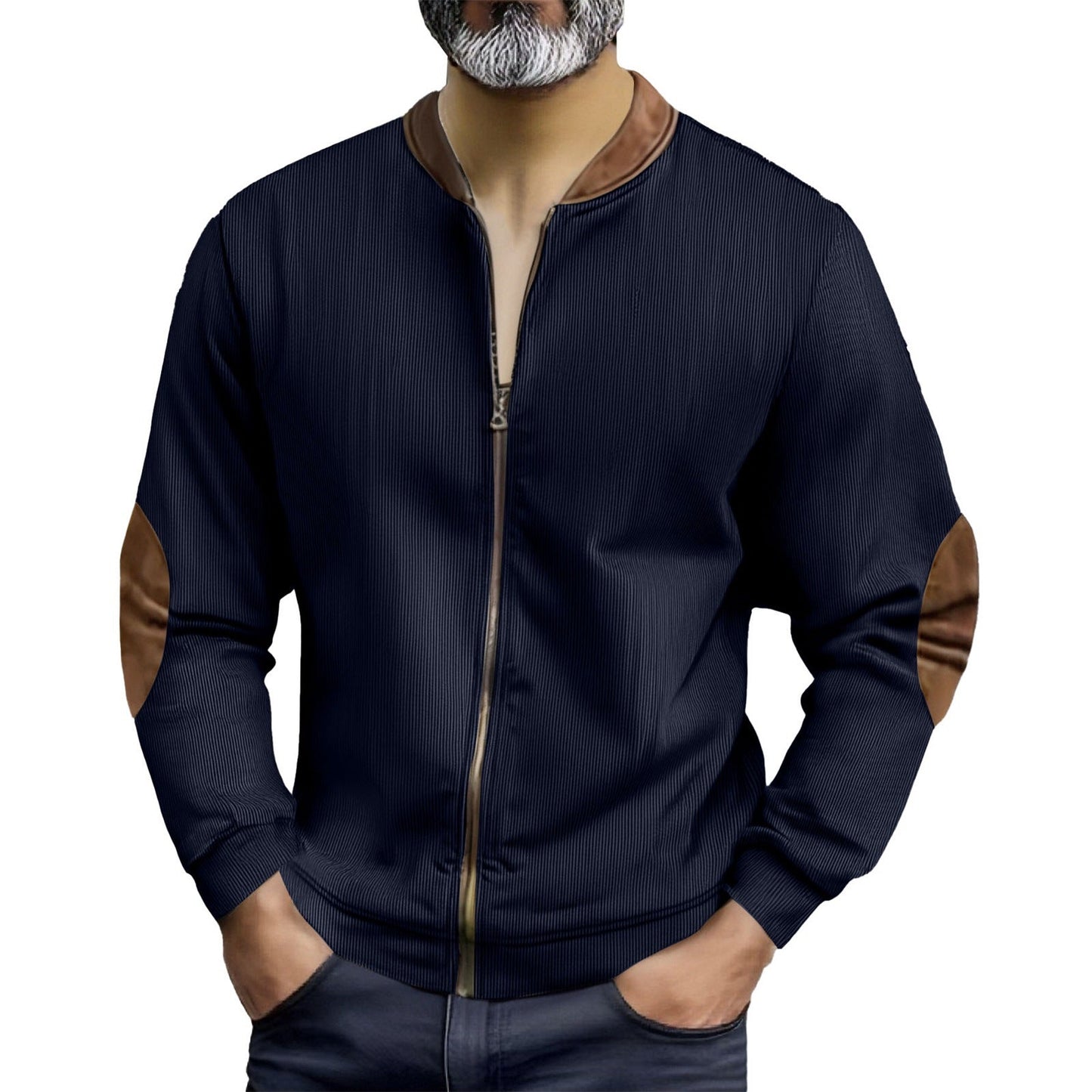 Herren Lederjacke Sportlich Modern mit Akzenten