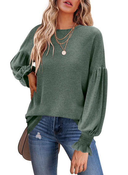 Damen Pullover Puffärmel Modern Glamour