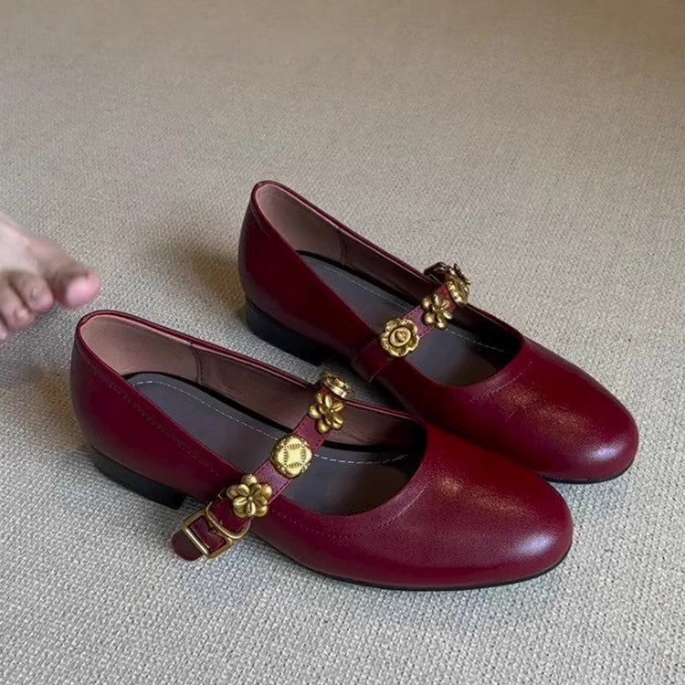 Damen Schuhe Mary Jane Blumen Dekor Komfort Absatz - BerlinGlamour