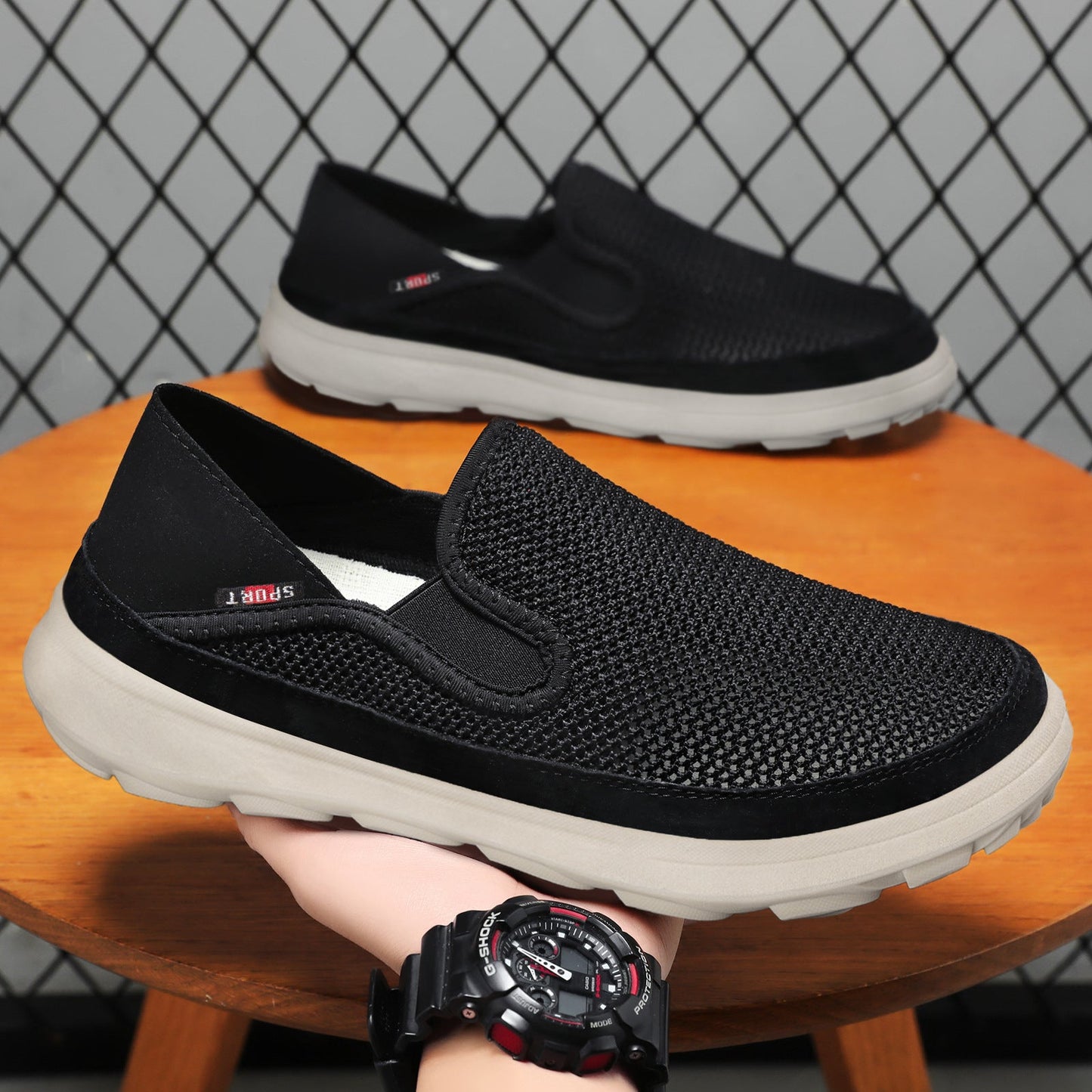 Damen Slipper Bequem Mesh Weich mit Dämpfung