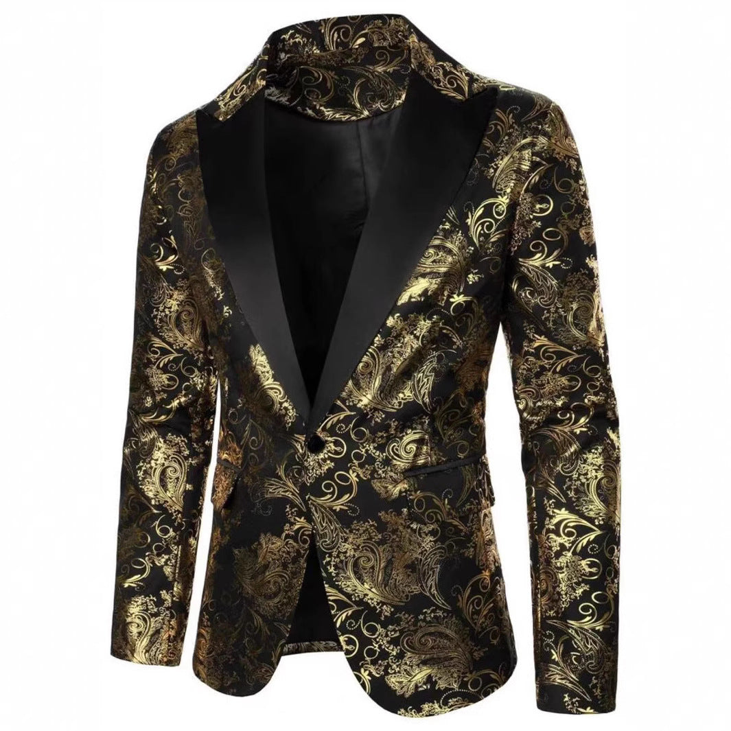 Herren Smokingsakko Elegant Floral Muster Schwarz