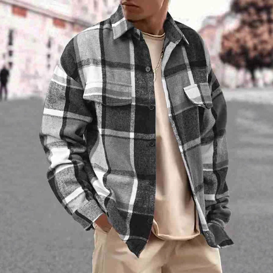 Herren Flanellhemd Modern Warm Bequem
