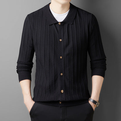 Herren Strickjacke Elegante Musterjacke Mit Knöpfen