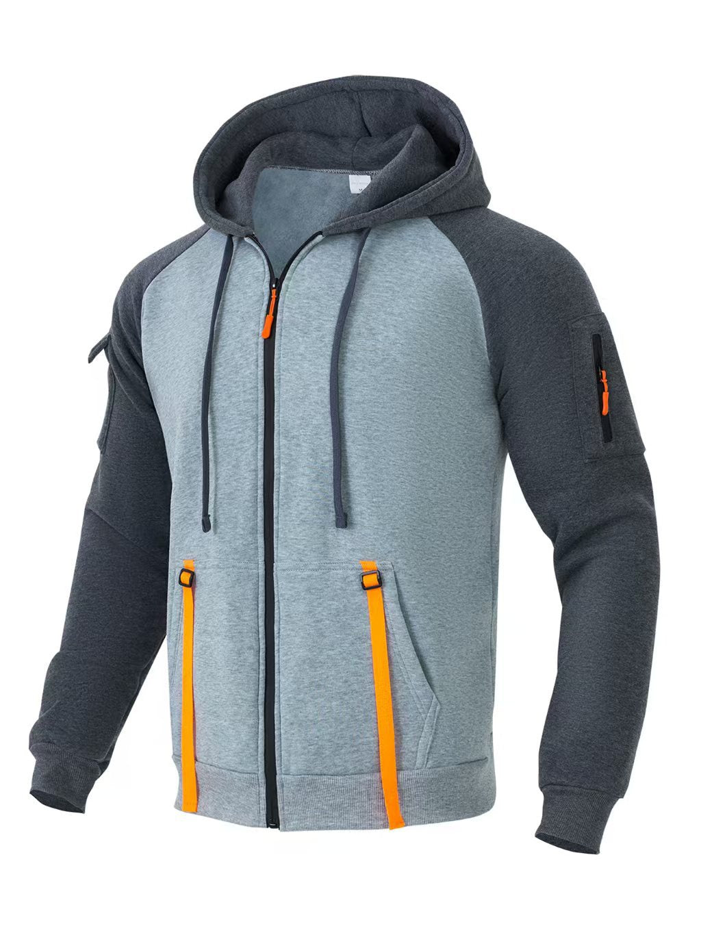 Herren Zip-Hoodiejacke Modern mit Taschen