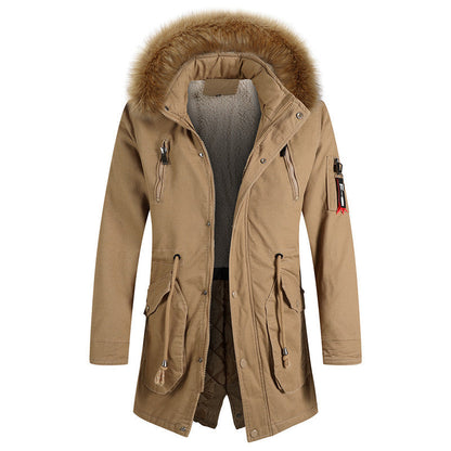 Herren Winterjacke Modisch Warm mit Abnehmbarer Kapuze