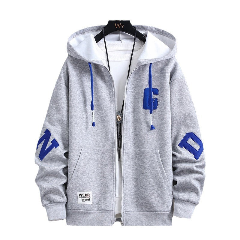 Herren Kapuzenpullover Sportlich Modern Grau