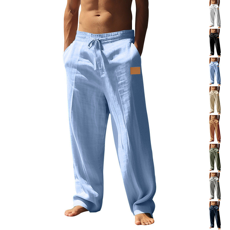 Herren Leinenhose Bequem Elastisch Mit Tasche - BerlinGlamour