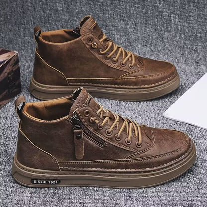 Damen Sneaker High-Top robust mit Reißverschluss Schwarz