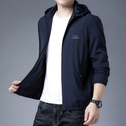 Herren Funktionsjacke Leicht Kapuze Atmungsaktiv Waterproof