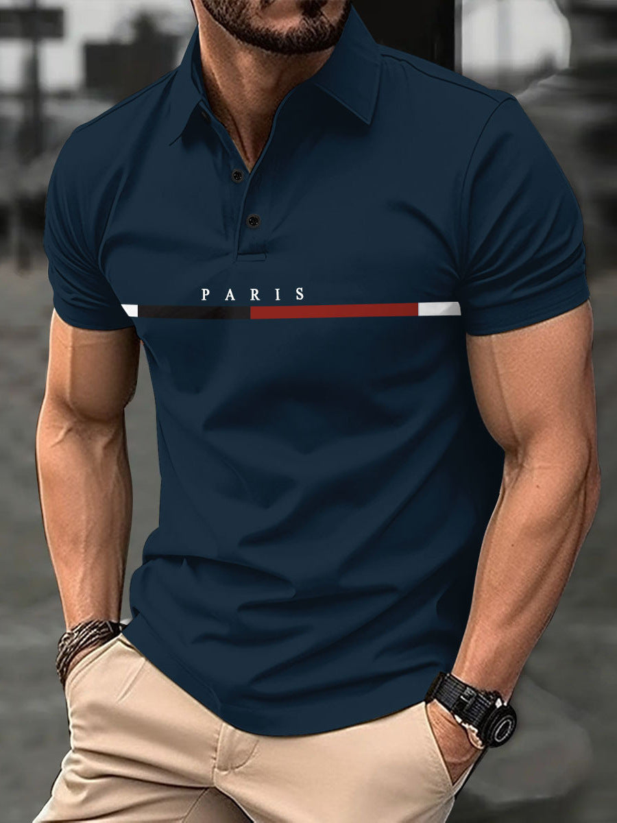 Herren Polohemd mit stylischem Druck Berlin Modern