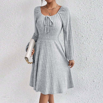 Damen Midi-Kleid Elastisch Raffung Modisch