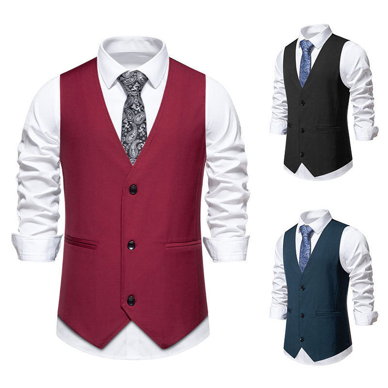 Herren Anzugweste Modern Slim Fit Mit Taschen