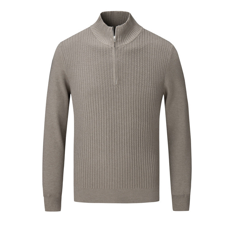 Herren Strickpullover Stehkragen Modern Rippmuster