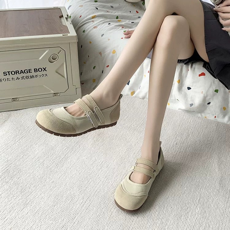 Damen Ballerinas Bequem Doppelschlaufe Schuhe Modern