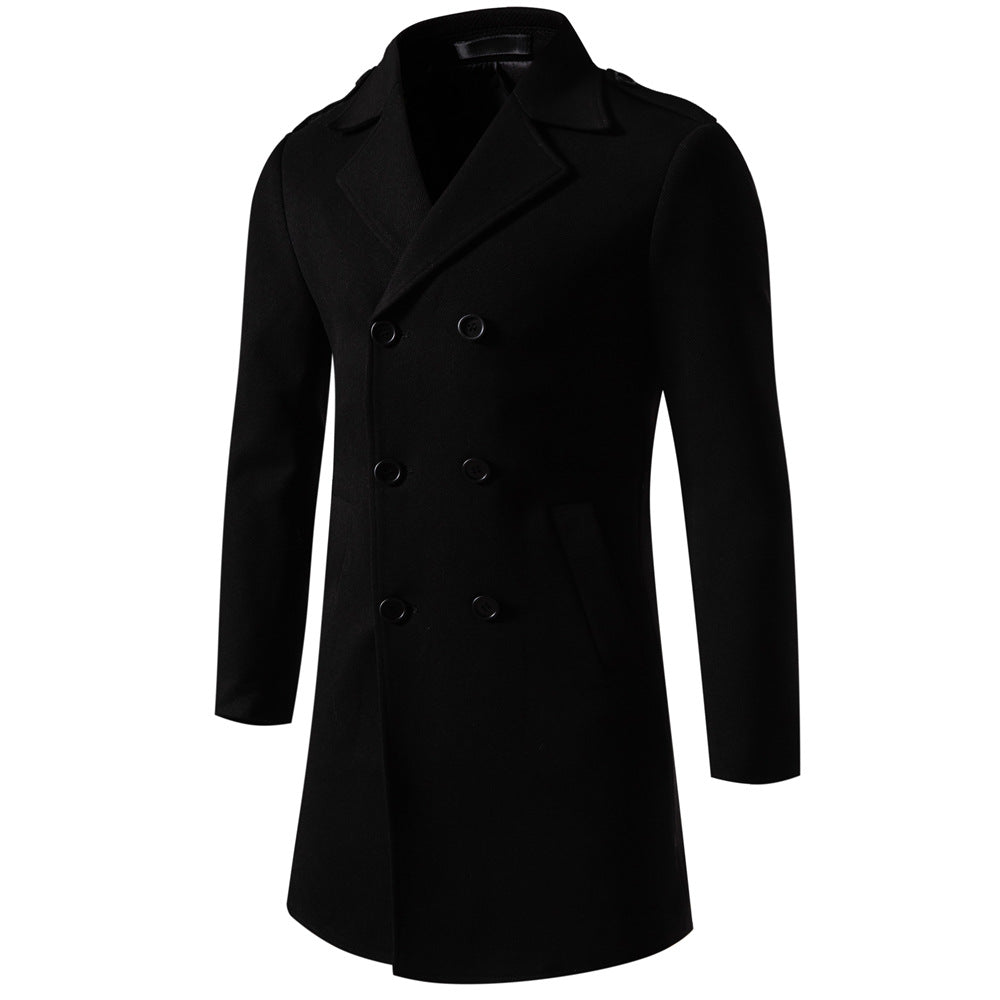 Herren Trenchcoat Klassisch Lang Wasserabweisend