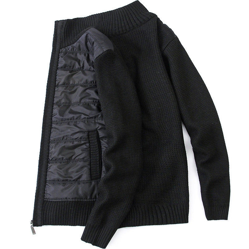 Herren Strickjacke Modern mit Steppdetails Grau - BerlinGlamour