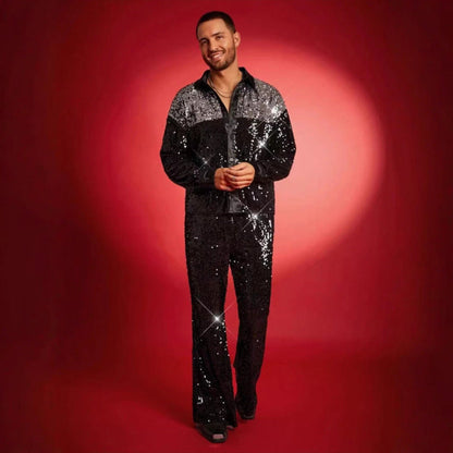 Herren Pailletten-Hose Glitzerhose Partyhose