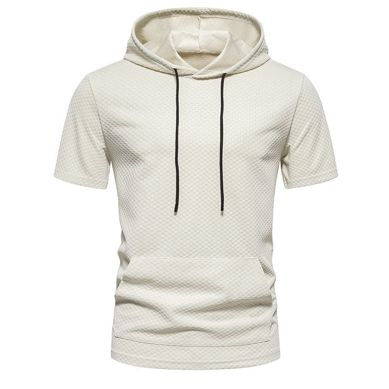 Herren Kapuzenpullover Kurzarm Struktur Design Modern