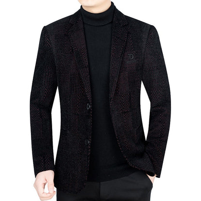 Herren Blazerjacke Wabenmuster Elegant Slim Fit