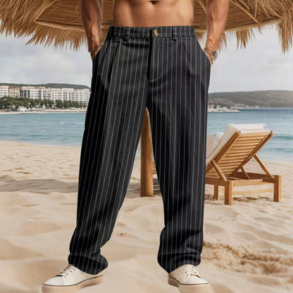 Herren Sommerhose Streifen Leicht Lockere Passform