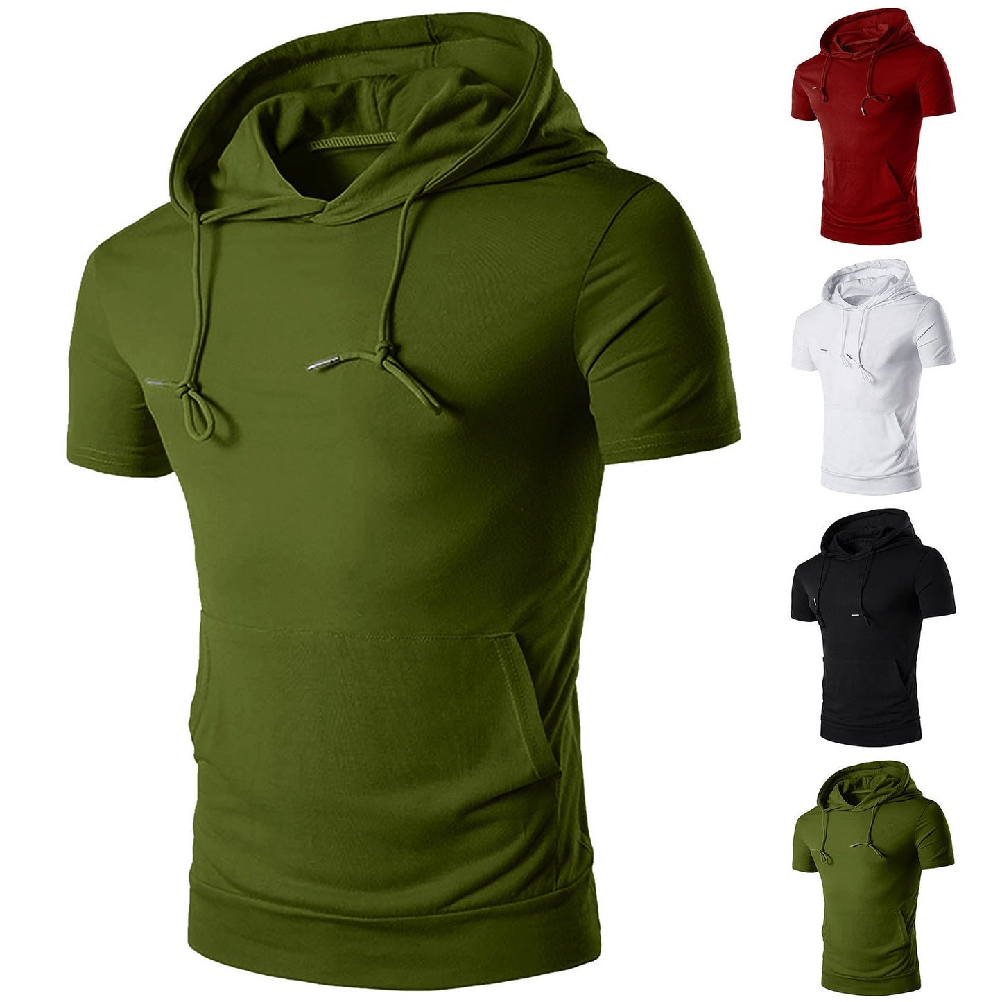 Herren Kapuzenoberteil Kurzarm Sportlich Trendy - BerlinGlamour